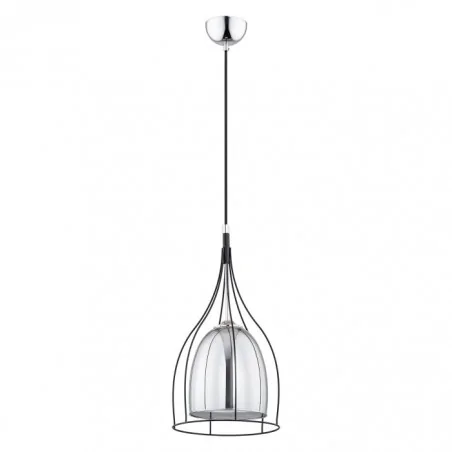 Lampy-sufitowe - lampa wisząca czarna metalowa e27 60w loft adele 1p ad-ld-6222be27s orno 