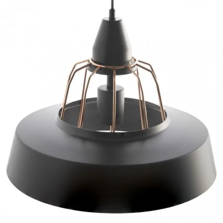 Lampy-sufitowe - oświetlenie wiszące czarno-miedziane e27 60w rocco 1p ad-ld-6223bce27 orno 