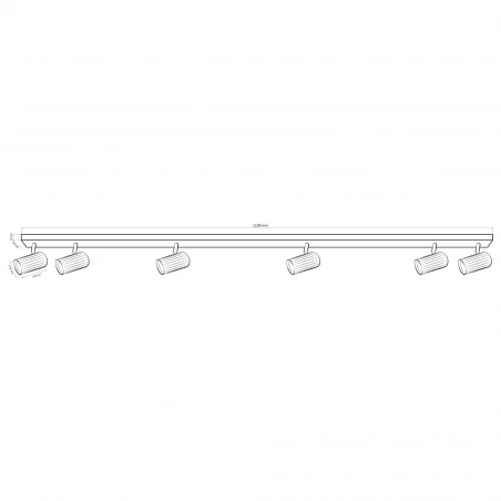 Kinkiety-do-salonu - 323453 długa oprawa ścienno sufitowa czarno-złota 6xgu10 nicea polux 