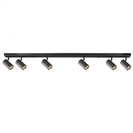 Kinkiety-do-salonu - 323453 długa oprawa ścienno sufitowa czarno-złota 6xgu10 nicea polux 