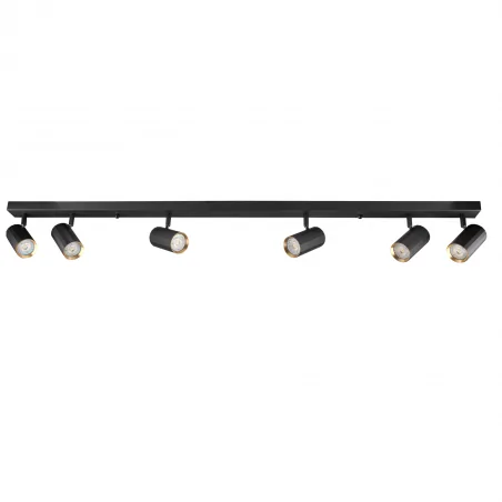 Kinkiety-do-salonu - 323453 długa oprawa ścienno sufitowa czarno-złota 6xgu10 nicea polux 