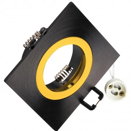 Oprawy-sufitowe-stale - 323354 febe oprawa sufitowa czarno-złota kwadratowa gu10 polux 