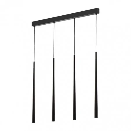 Lampy-sufitowe - czarna lampa wisząca listwa 71cm g9 4x6w tabung 4p ad-ld-6232bg9 orno 