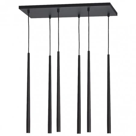 Lampy-sufitowe - sześciopunktowa lampa wisząca czarne tuby e27 6x6w tabung 6p ad-ld-6233bg9 orno 