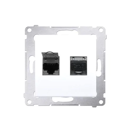 Gniazda-komputerowe - gniazdo komputerowe podwójne ekranowane rj45 kategoria 6 z przesłoną  d62e.01/11 simon 54 kontakt-simon 