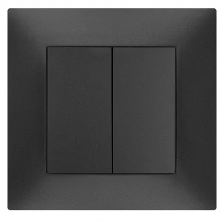Wylaczniki-podwojne - czarny włącznik podwójny w ramce podtynkowy carla 1711-09  elektro-plast 