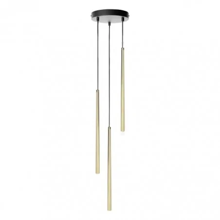 Lampy-sufitowe - złota lampa wisząca okrągła 3 tuby g9 3x6w tabung 3p ad-ld-6231cg9 orno 