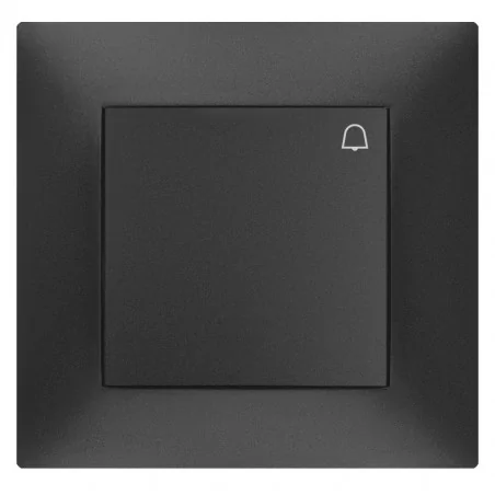 Wylaczniki-i-wlaczniki - włącznik dzwonkowy czarny w ramce podtynkowy carla 1714-09  elektro-plast 