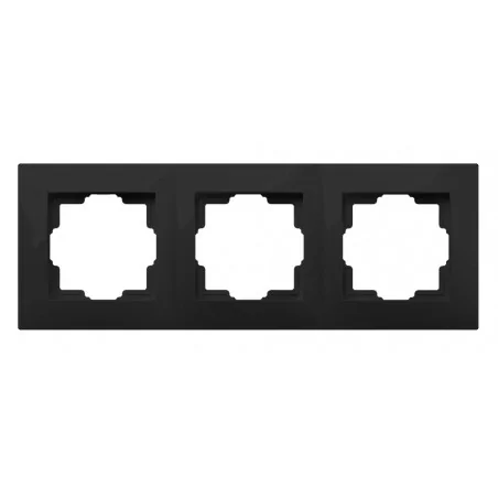 Ramki-potrojne - czarna ramka potrójna do serii carla 1773-09  elektro-plast 
