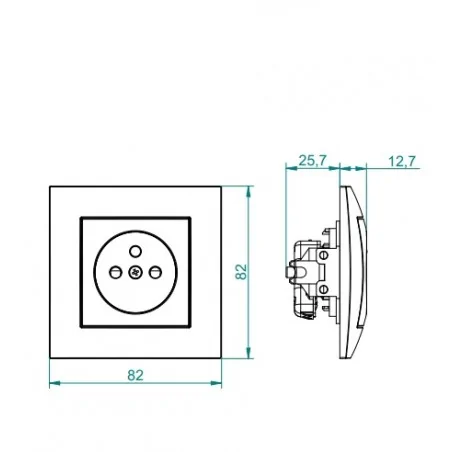 Gniazda-pojedyncze-podtynkowe - białe gniazdo pojedyncze z uziemieniem w ramce carla 1733-00  elektro-plast 