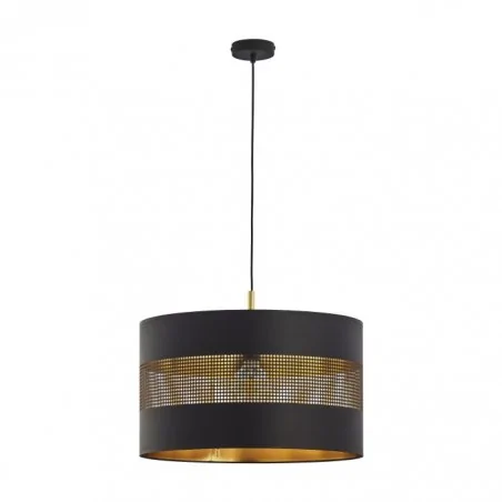 Lampy-sufitowe - ażurowa lampa wisząca czarno-złota e27 60w alessio 1p ad-ld-6243bce27t orno 