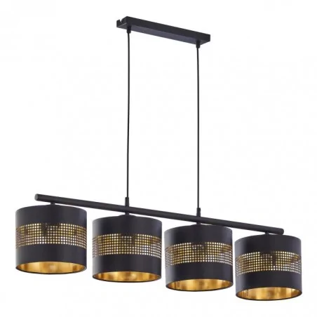 Lampy-sufitowe - elegancka lampa wisząca czarno-złota e27 60w alessio 4p ad-ld-6244bce27t orno 