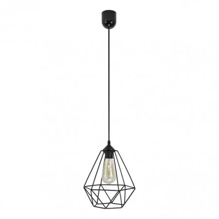 Lampy-sufitowe - czarna lampa wisząca metalowa e27 60w kebul ad-ld-6265be27m orno 