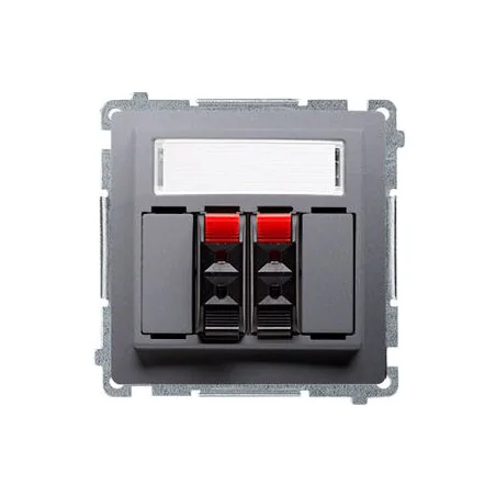Gniazda-glosnikowe - gniazdo głośnikowe podwójne z polem opisowym inox bmgl3.01/21 simon basic kontakt-simon 