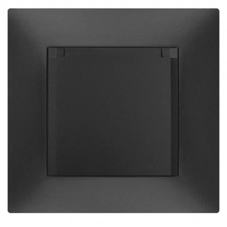 Gniazda-pojedyncze-podtynkowe - czarne hermetyczne gniazdo do łazienki ip44 carla 1736-09  elektro-plast 