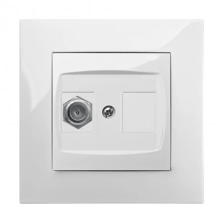 Gniazda-antenowe - białe gniazdo antenowe typu f carla 1786-00  elektro-plast 