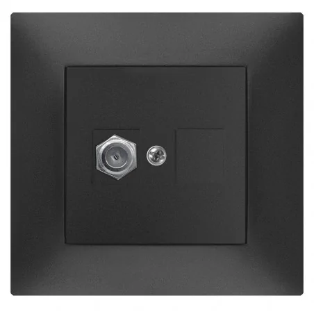 Gniazda-antenowe - czarne gniazdo antenowe typu f carla 1786-09  elektro-plast 