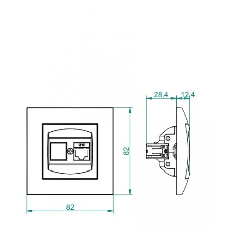 Gniazda-komputerowe - białe gniazdo komputerowe informatyczne rj45 kat.5e carla 1748-00  elektro-plast 