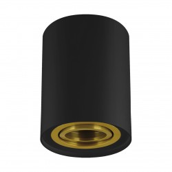 Oprawy-sufitowe - 04240 czarno-złota tuba oprawa natynkowa sufitowa hary c gu10  ideus