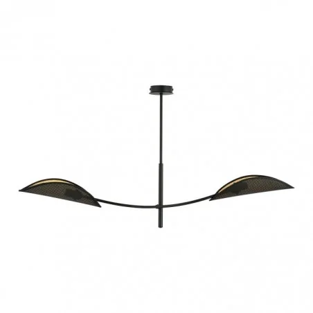 Lampy-sufitowe - czarna lampa wisząca żurowe klosze 2x40w e14 petalo ad-ld-6301b-ce14zw orno 