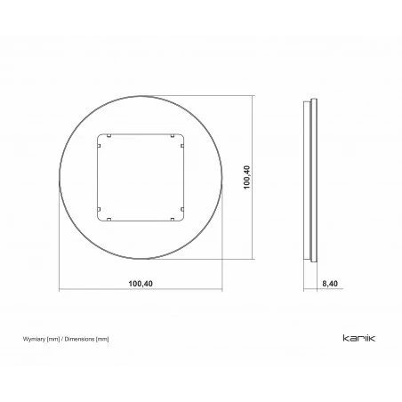 Ramki-pojedyncze - okrągła ramka pojedyncza z efektem szkła grafitowa z białym spodem icon 28-0-irso-1 karlik 