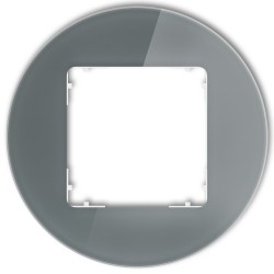 Ramki-pojedyncze - okrągła ramka pojedyncza z efektem szkła grafitowa z białym spodem icon 28-0-irso-1 karlik