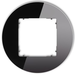 Ramki-pojedyncze - ramka pojedyncza okrągła z efektem szkła czarna/spód grafitowy mat icon 12-28-irso-1 karlik