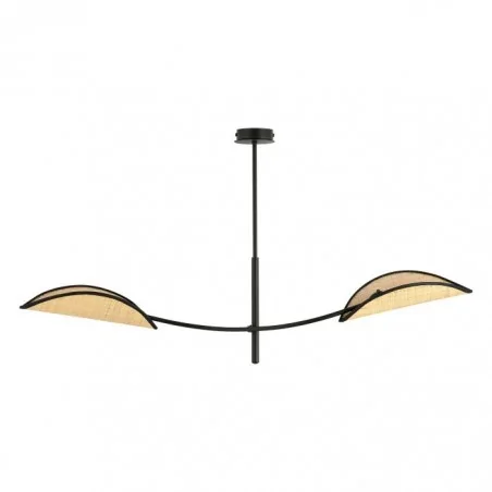 Lampy-sufitowe - lampa wisząca czarna-ratan 2x40w e14 petalo ad-ld-6301b-bre14rt orno 