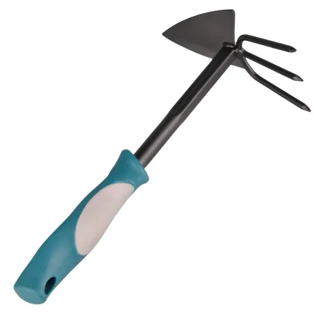 Narzedzia-ogrodowe - mała ogrodowa motyka sercowa z grabkami z ergonomiczną rękojeścią 324078 polux 