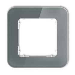 Ramki-pojedyncze - ramka pojedyncza zaokrąglona z efektem szkła szara grafitowa z białym spodem icon 28-0-irsz-1 karlik