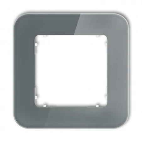 Ramki-pojedyncze - ramka pojedyncza zaokrąglona z efektem szkła szara grafitowa z białym spodem icon 28-0-irsz-1 karlik 