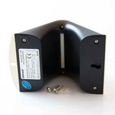 Kinkiety-solarne - siloe lampa ogrodowa naświetlacz solarny led z czujnikiem zmierzchowo-ruchowym biały ip62 ad-sl-6083wlr4 orno 