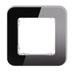 Ramki-pojedyncze - ramka pojedyncza zaokrąglona z efektem szkła czarna z białym spodem icon 12-0-irsz-1 karlik