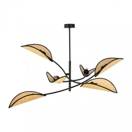 Lampy-sufitowe - brązowe oświetlenie wiszące e14 6x40w petalo ad-ld-6303b-bre14rt orno 