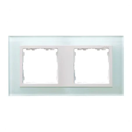 Ramki-podwojne - ramka podwójna szklana naturalny / biała 82627-60 simon 82 nature kontakt-simon 