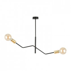 Lampy-sufitowe - loftowa lampa wisząca czarno-złota e27 2x60w giro ad-ld-6305b-ce27 orno 