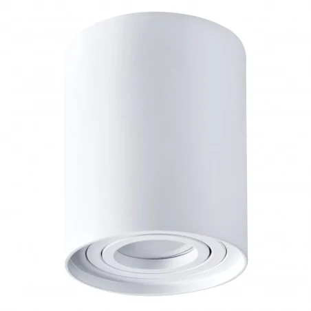 Oprawy-sufitowe - 318473 oprawa sufitowa natynkowa biała okrągła tuba z żarówką gu10 w komplecie orion r1 polux 