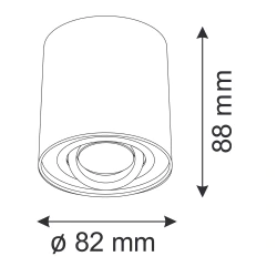 Oprawy-sufitowe - 318459 oprawa sufitowa biała okrągła tuba z żarówką gu10 w komplecie orion mini polux 