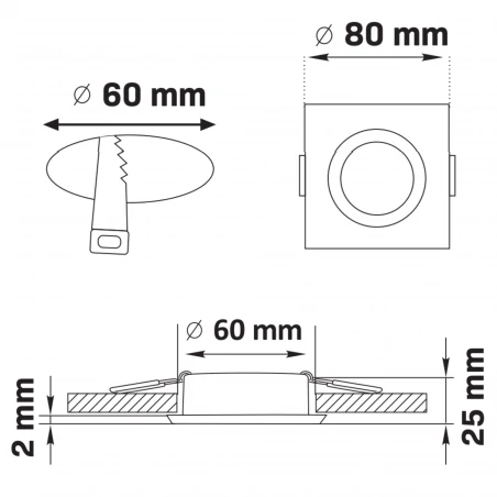 Oprawy-sufitowe-stale - 323378 febe oprawa sufitowa podtynkowa złota z czarną wstawką kwadratowa gu10 polux 