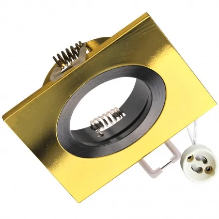 Oprawy-sufitowe-stale - 323378 febe oprawa sufitowa podtynkowa złota z czarną wstawką kwadratowa gu10 polux 