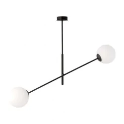 Lampy-sufitowe - podwójne oświetlenie wiszące czarno-białe e14 2x40w laina ad-ld-6309b-we14sm orno 