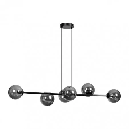 Lampy-sufitowe - lampa wisząca 6 szklanych kul e14 6x40w leto ad-ld-6313b-gre14sp orno 