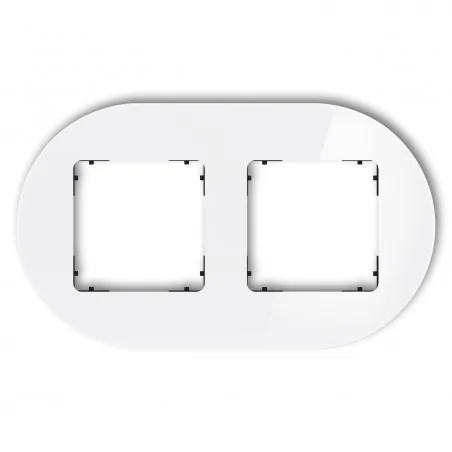 Ramki-podwojne - biała ramka podwójna z efektem szkła okrągła z czarnym spodem icon 0-12-irso-2 karlik 