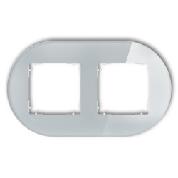 Ramki-podwojne - ramka podwójna z efektem szkła szara okrągła z białym spodem icon 15-0-irso-2 karlik