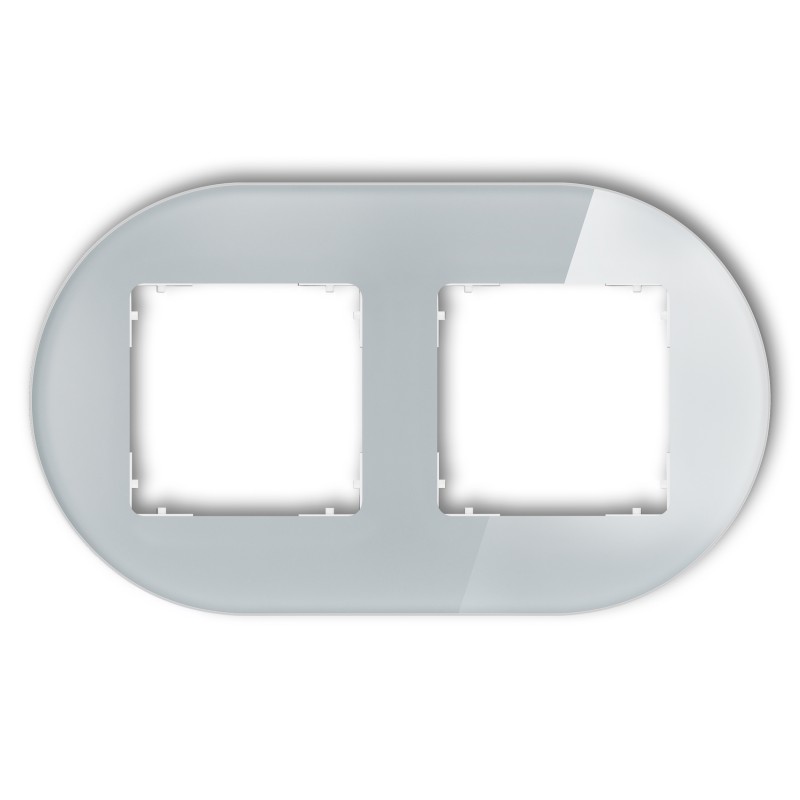 Ramki-podwojne - ramka podwójna z efektem szkła szara okrągła z białym spodem icon 15-0-irso-2 karlik firmy Karlik 
