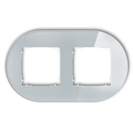 Ramki-podwojne - ramka podwójna z efektem szkła szara okrągła z białym spodem icon 15-0-irso-2 karlik 