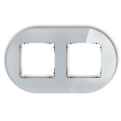 Ramki-podwojne - ramka podwójna z efektem szkła szara/spód grafitowy mat okrągła icon 15-28-irso-2 karlik