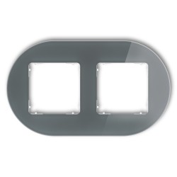 Ramki-podwojne - ramka podwójna z efektem szkła grafitowa z białym spodem okrągła icon 28-0-irso-2 karlik