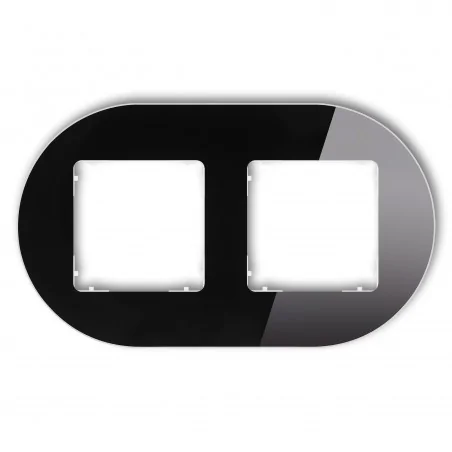 Ramki-podwojne - ramka podwójna z efektem szkła grafitowa czarna z białym spodem icon 12-0-irso-2 karlik 