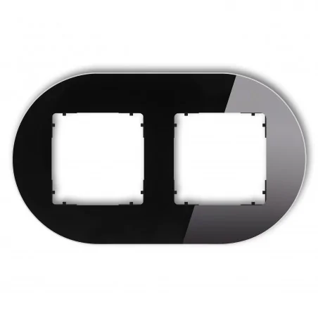 Ramki-podwojne - ramka podwójna z efektem szkła w kolorze czarnym okrągła icon 12-12-irso-2 karlik 